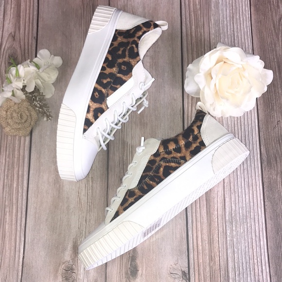 Michael Kors Leopard Leather Sneakers 8M - Picture 7 of 8